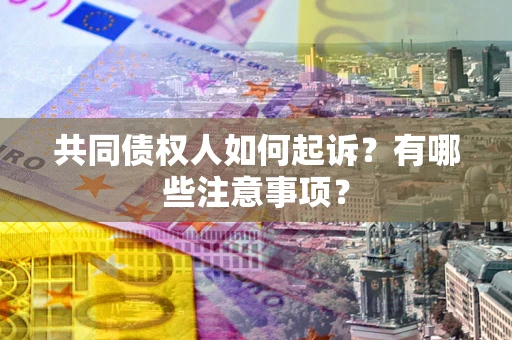 济南共同债权人如何起诉？有哪些注意事项？